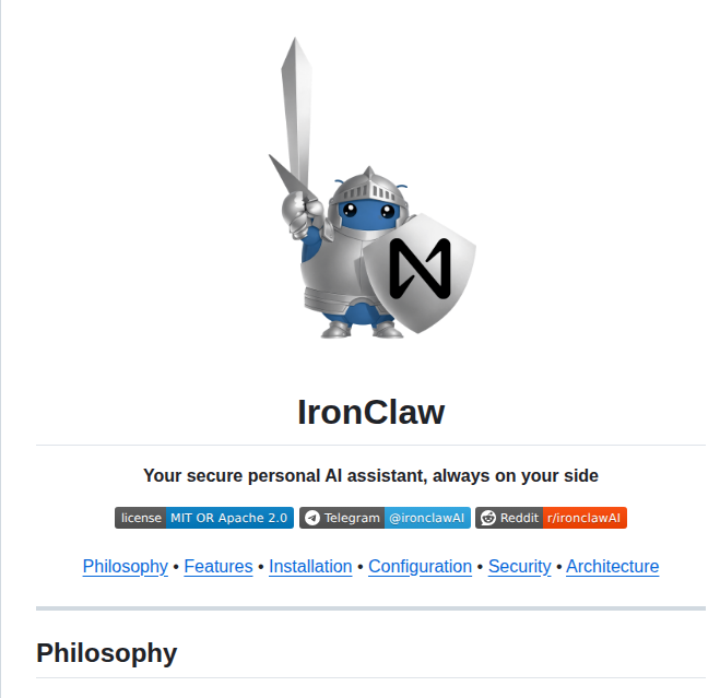 Nearai Ironclaw screenshot