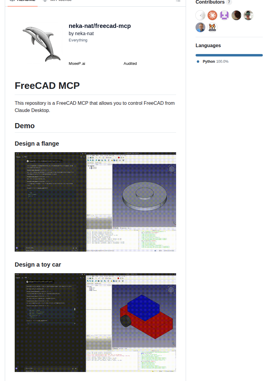 Neka Nat Freecad Mcp screenshot