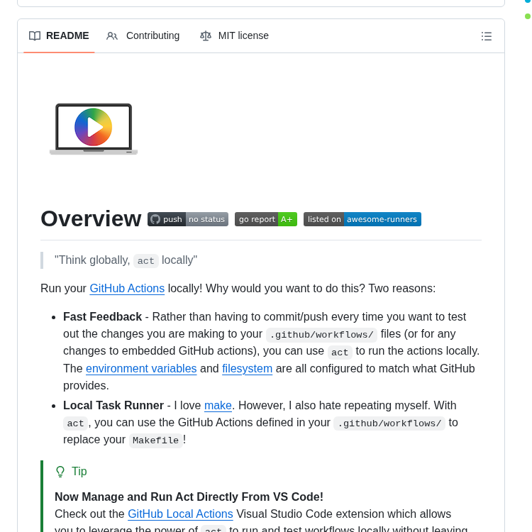 Nektos Act screenshot