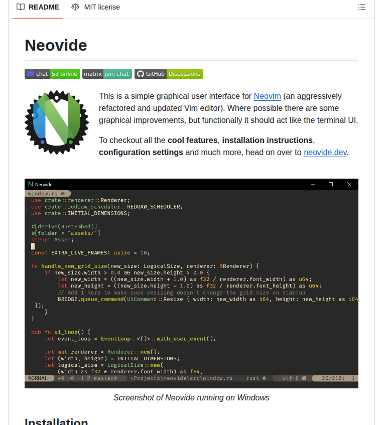 Neovide Neovide screenshot