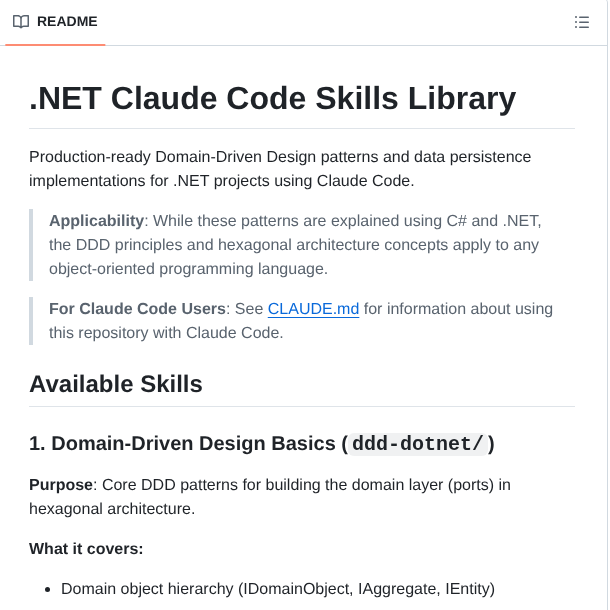 Nesbo Dotnet Claude Code Skills screenshot