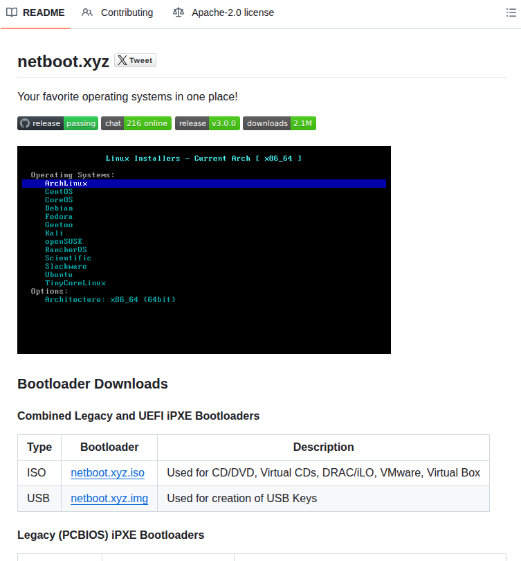 Netbootxyz Netboot.xyz screenshot