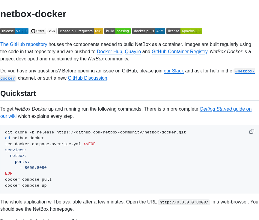 Netbox Community Netbox Docker screenshot