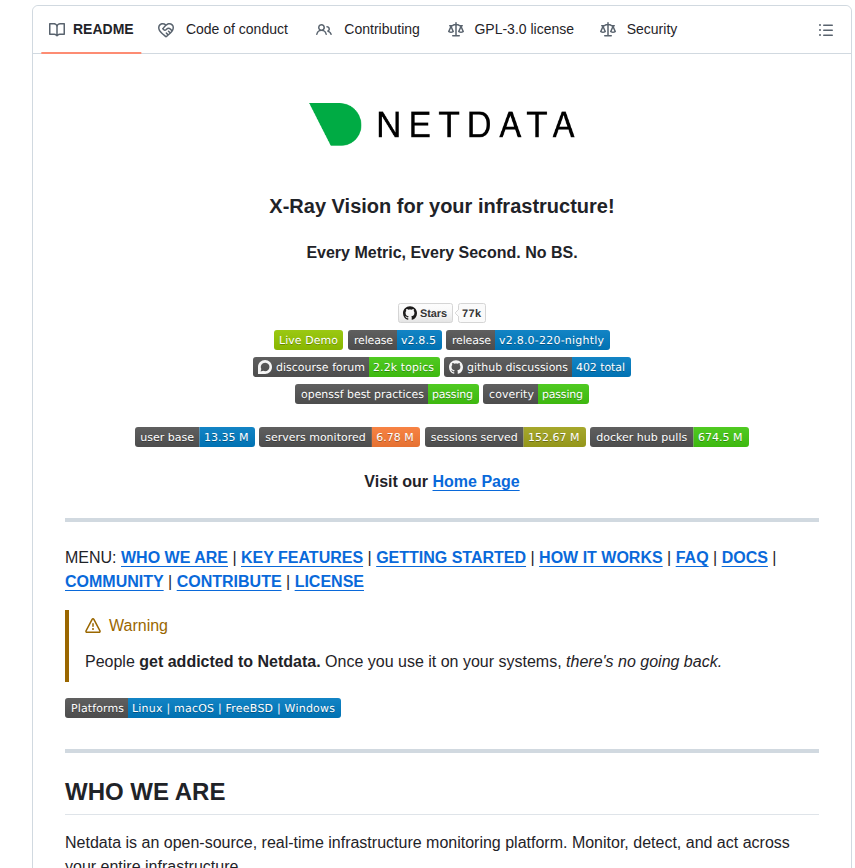 Netdata Netdata screenshot