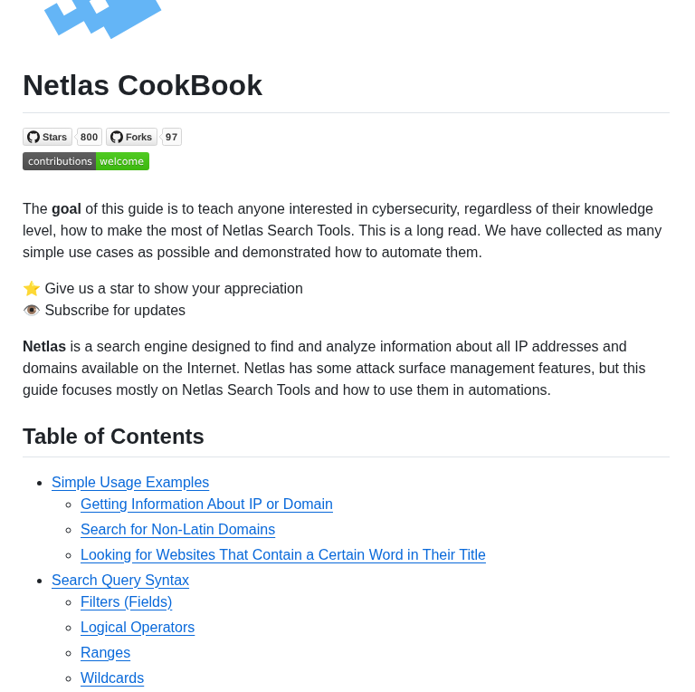 Netlas Io Netlas Cookbook screenshot