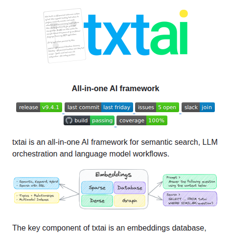 Neuml Txtai screenshot