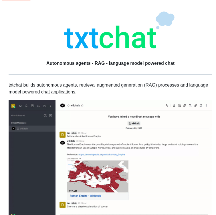 Neuml Txtchat screenshot