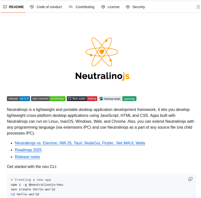 Neutralinojs Neutralinojs screenshot
