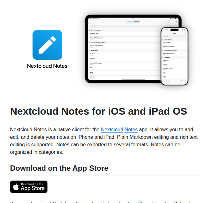 Nextcloud Notes Ios screenshot