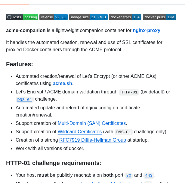Nginx Proxy Acme Companion screenshot