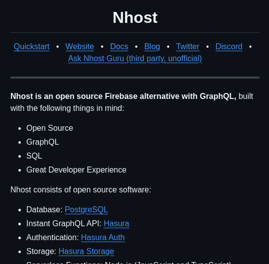 Nhost Nhost screenshot