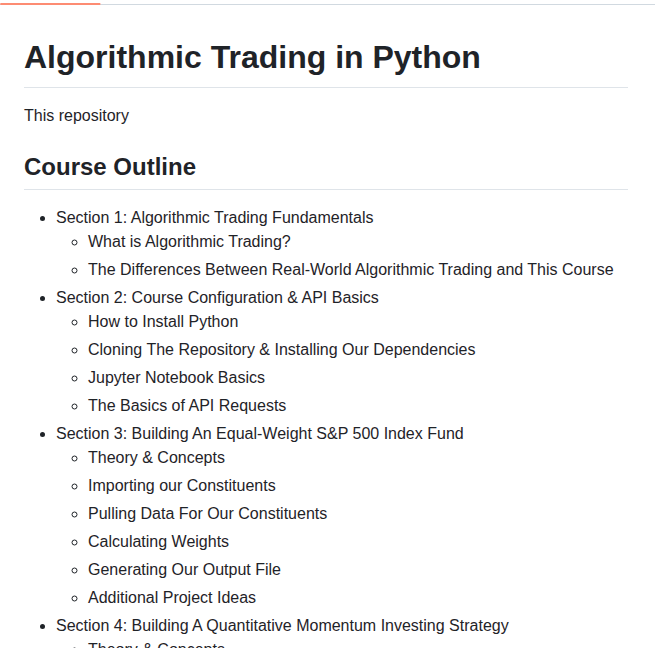 Nickmccullum Algorithmic Trading Python screenshot