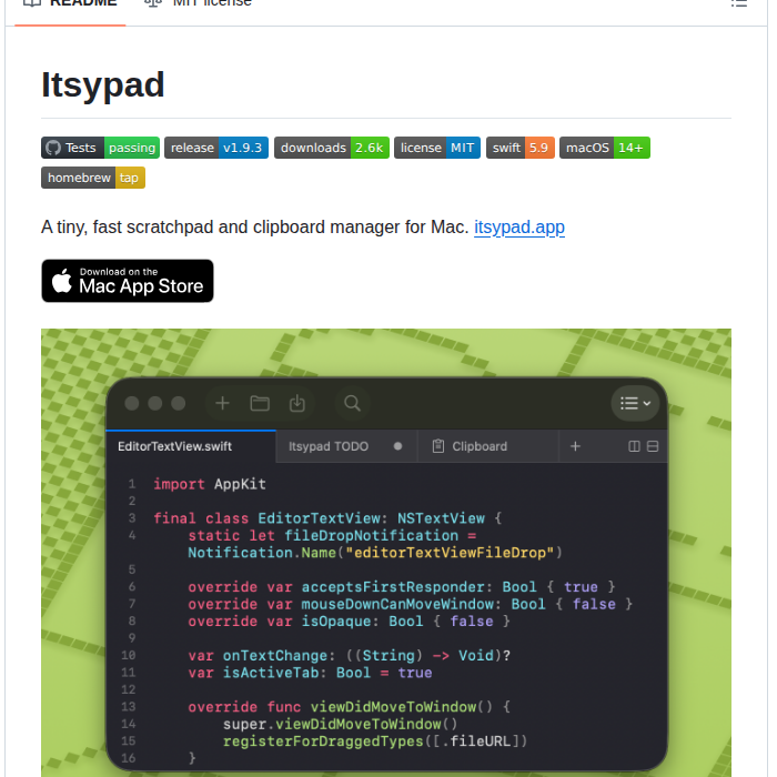 Nickustinov Itsypad Macos screenshot