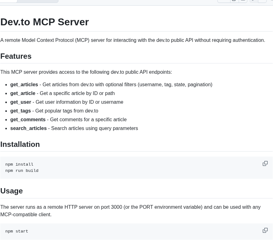 Nickytonline Dev To Mcp screenshot