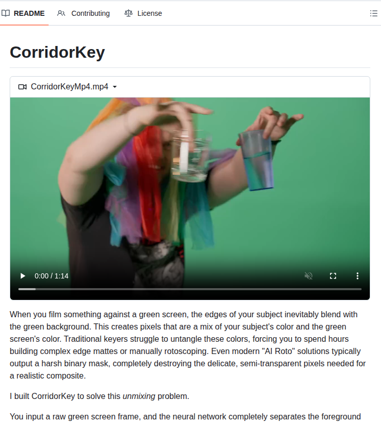 Nikopueringer Corridorkey screenshot