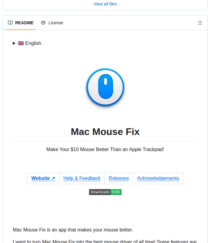 Noah Nuebling Mac Mouse Fix screenshot