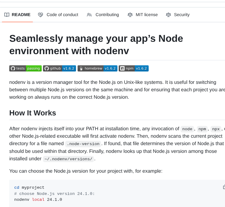 Nodenv Nodenv screenshot