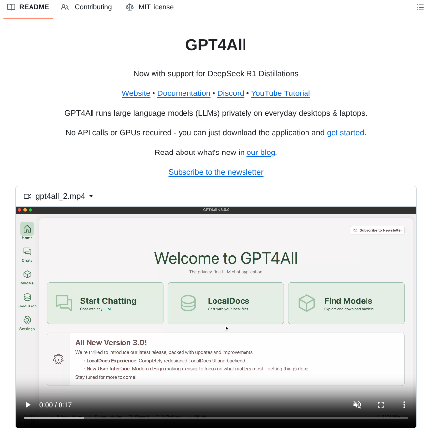 Nomic Ai Gpt4all screenshot