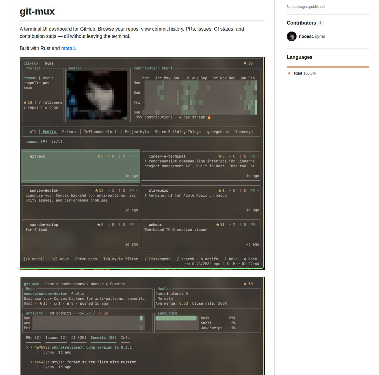 Nooesc Git Mux screenshot