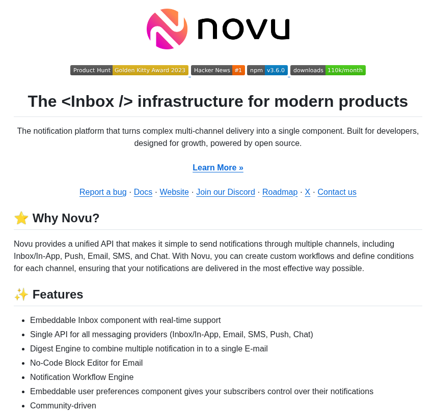 Novuhq Novu screenshot