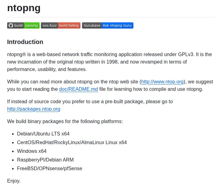 Ntop Ntopng screenshot
