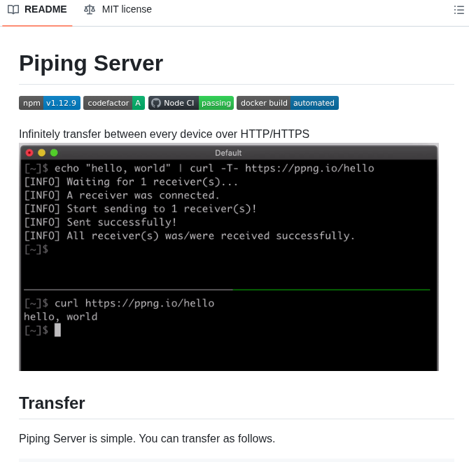 Nwtgck Piping Server screenshot