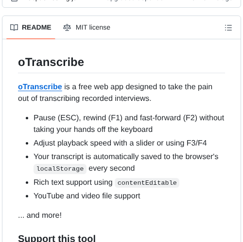 Otranscribe Otranscribe screenshot