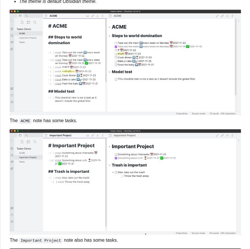 Obsidian Tasks Group Obsidian Tasks screenshot