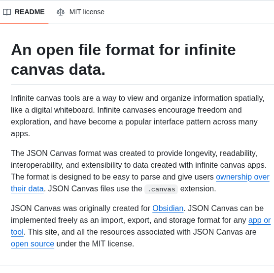 Obsidianmd Jsoncanvas screenshot