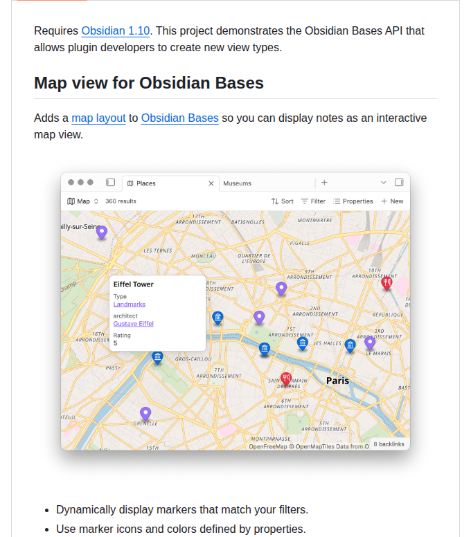 Obsidianmd Obsidian Maps screenshot