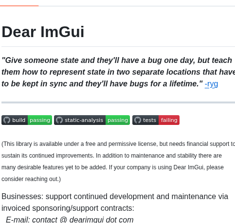 Ocornut Imgui screenshot