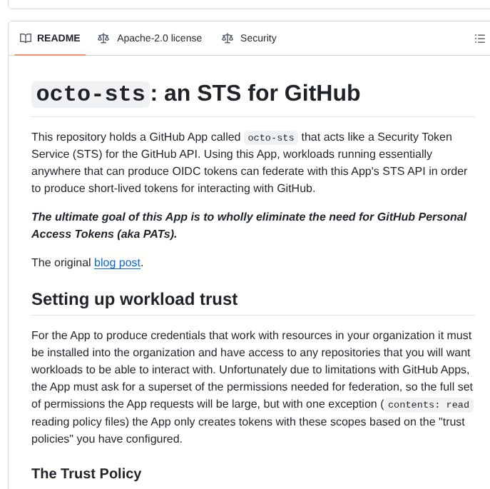 Octo Sts App screenshot