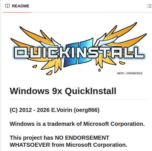 Oerg866 Win98 Quickinstall screenshot