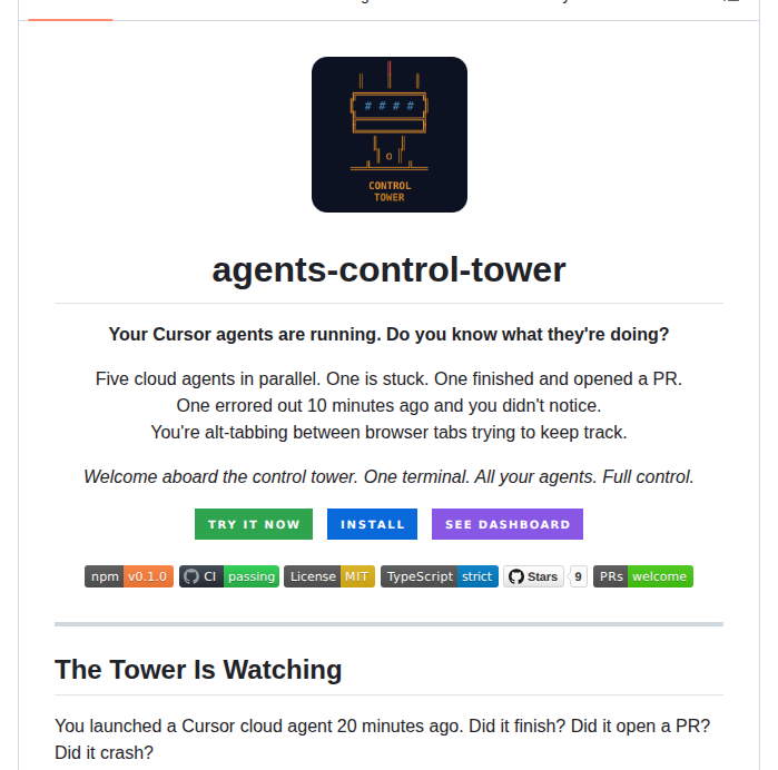 Ofershap Agents Control Tower screenshot