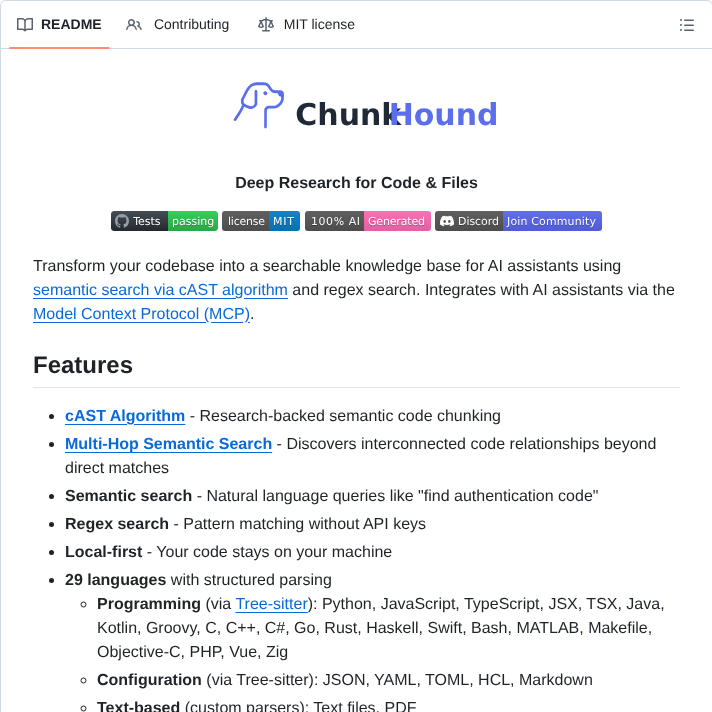 Ofriw Chunkhound screenshot