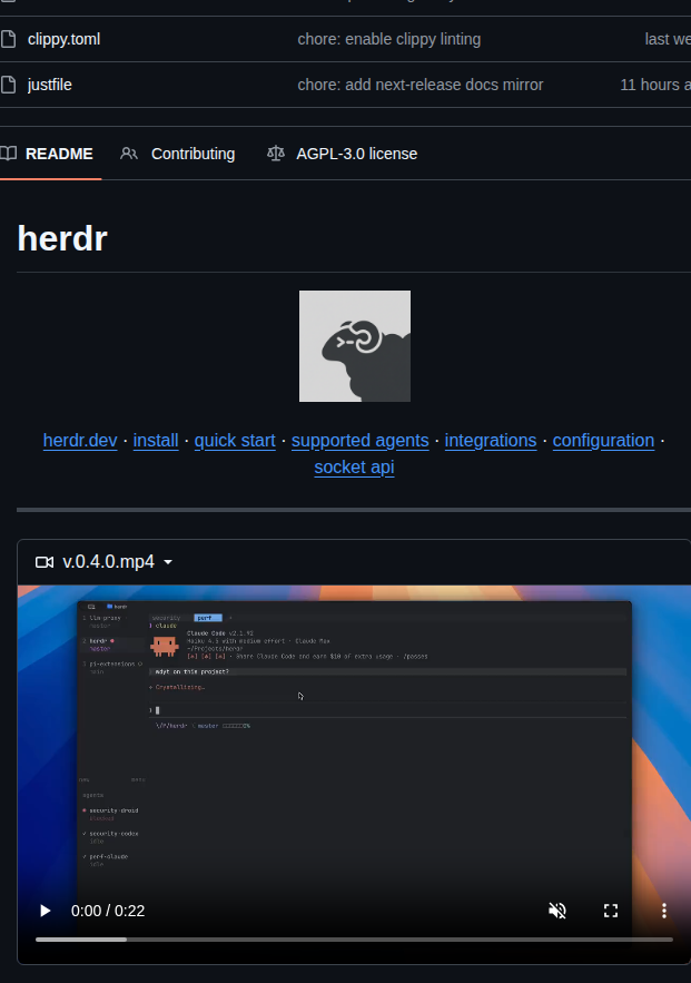Ogulcancelik Herdr screenshot