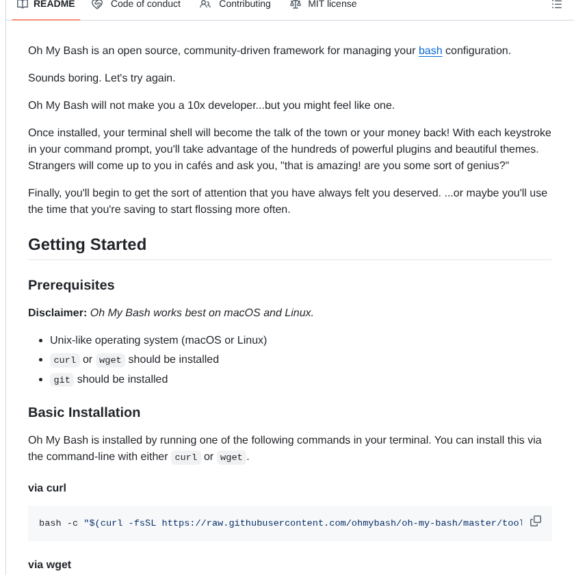 Ohmybash Oh My Bash screenshot