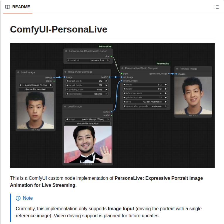 Okdalto Comfyui Personalive screenshot
