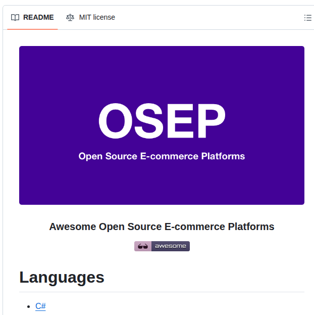 Olivrg Awesome Open Source Ecommerce Platforms screenshot