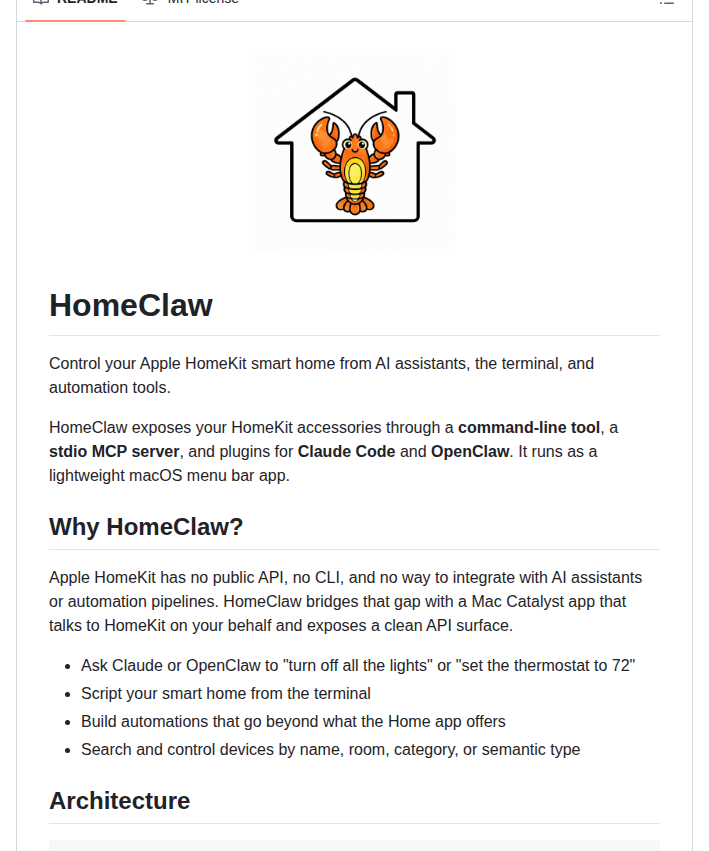 Omarshahine Homeclaw screenshot