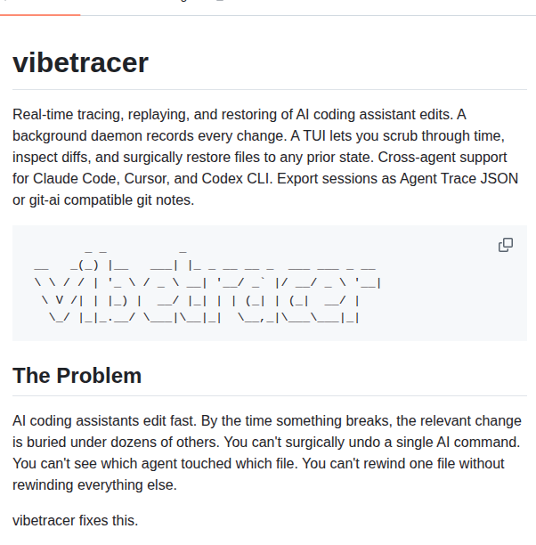 Omeedcs Vibetracer screenshot