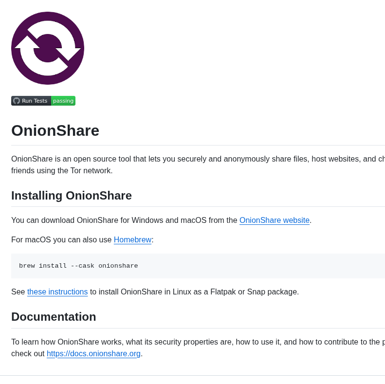 Onionshare Onionshare screenshot