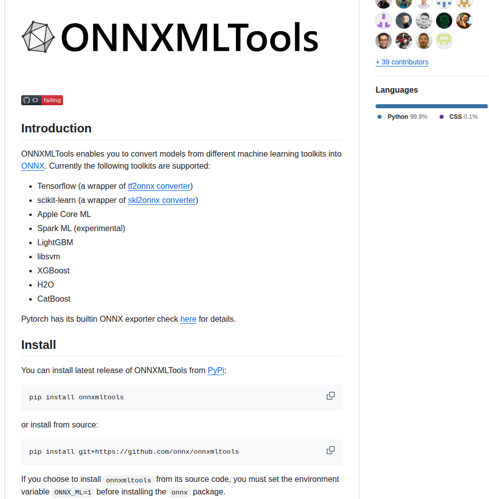 Onnx Onnxmltools screenshot