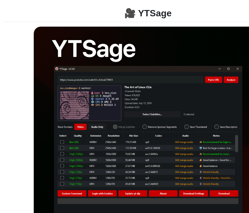 Oop7 Ytsage screenshot