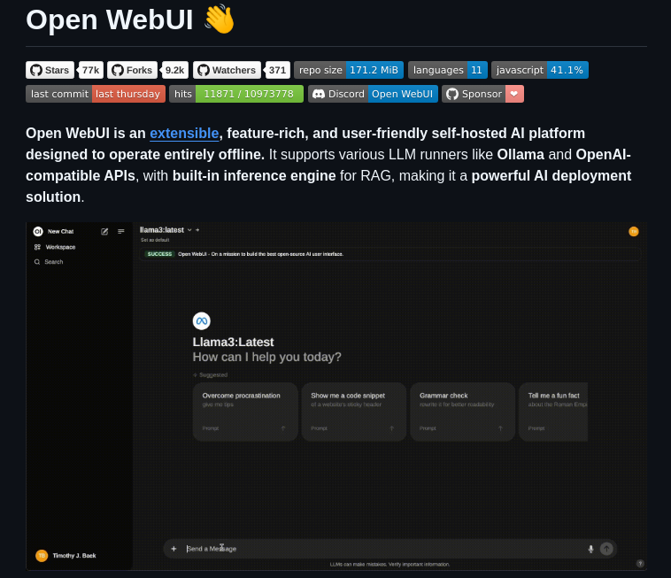 Open Webui Open Webui screenshot