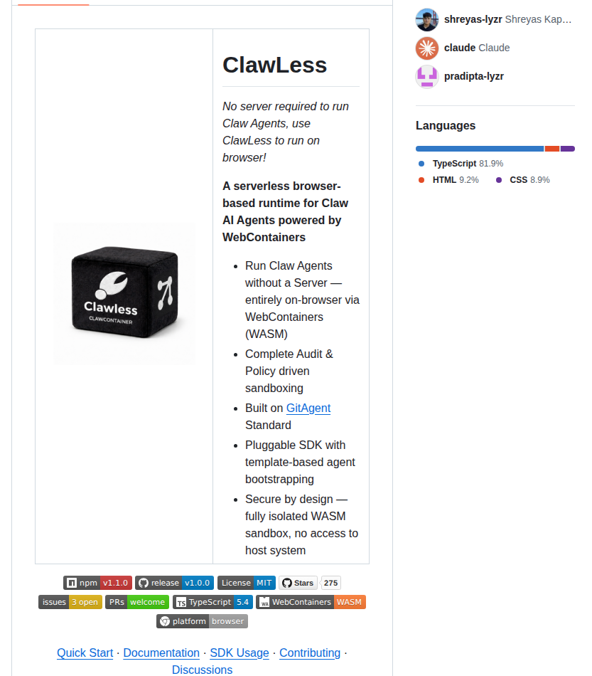 Open Gitagent Clawless screenshot