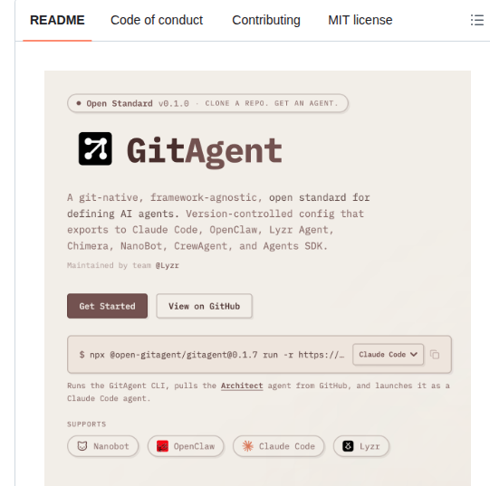 Open Gitagent Gitagent screenshot