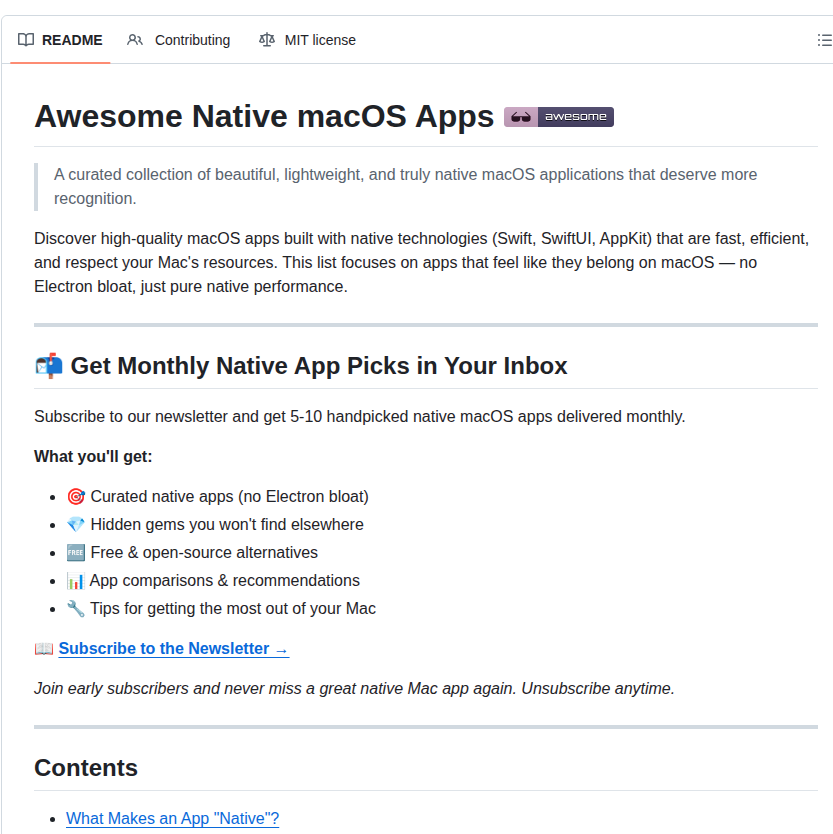 Open Saas Directory Awesome Native Macosx Apps screenshot