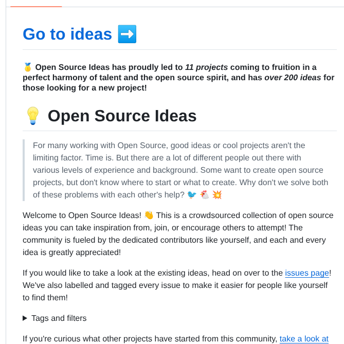 Open Source Ideas Ideas screenshot
