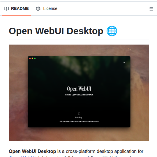 Open Webui Desktop screenshot